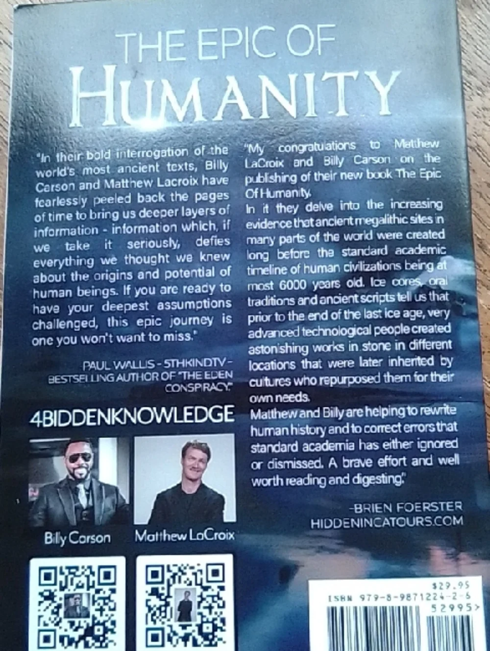 The Epic of Humanity by Billy Carson & Matthew LaCroix - Picture 2 of 4